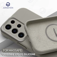 Original Liquid Silicone For Magsafe Magnetic Case For Samsung Galaxy S25 S24 S23 Ultra S22 Plus Len Protection Shockproof Cover 1