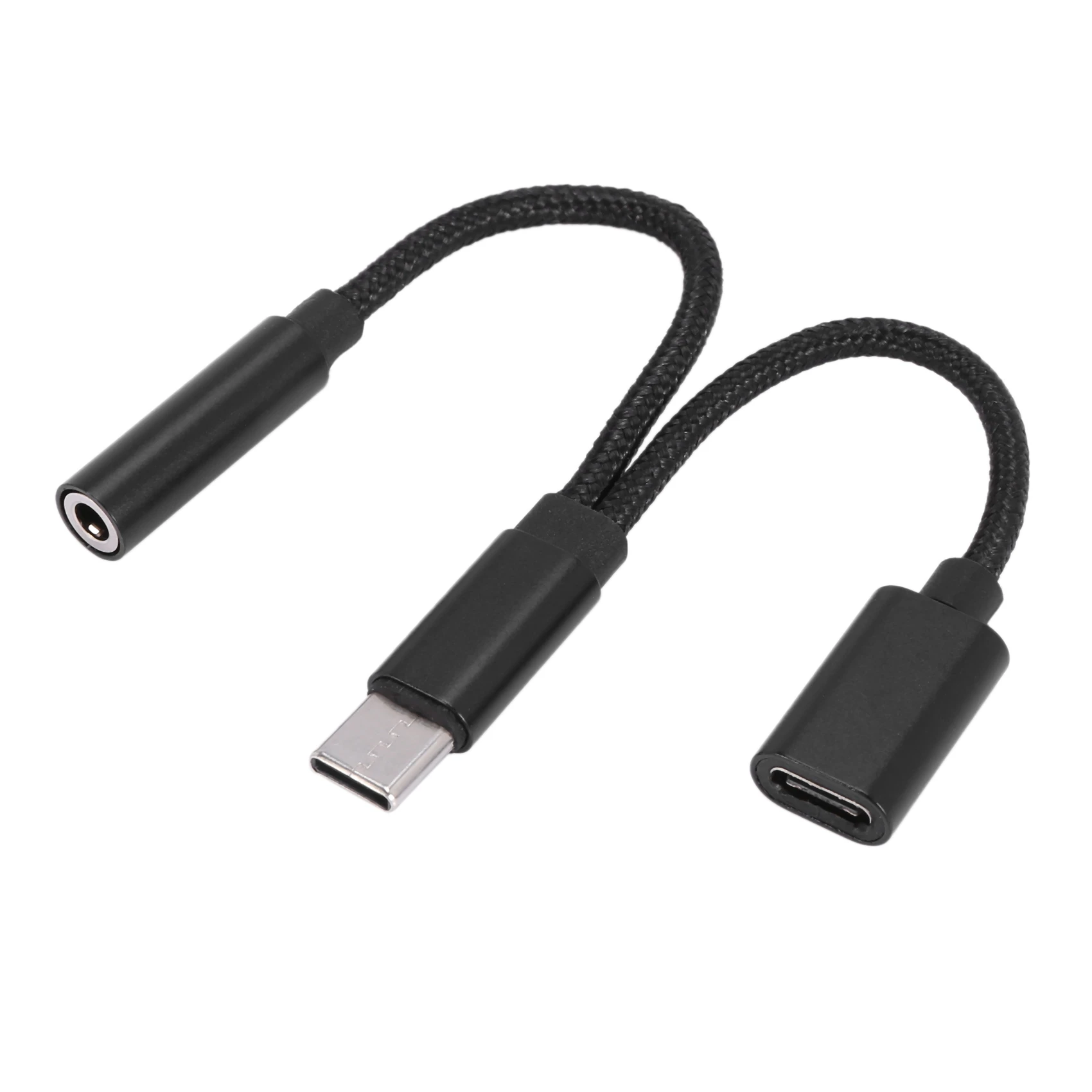 

2 in 1 Type C Headphone Adapter USB C Splitter Jack AUX Audio Charging Converter for Huawei Samsung Xiaomi