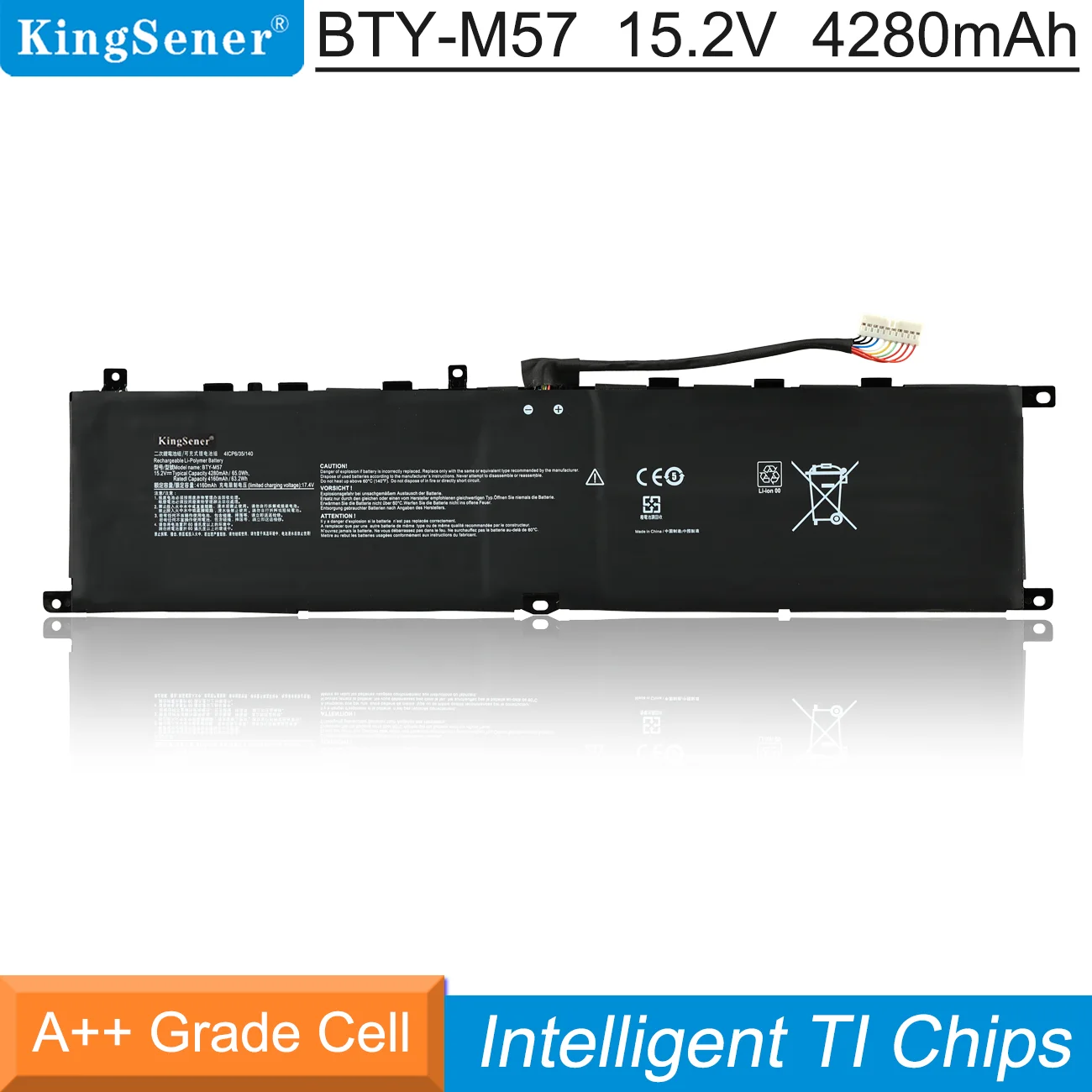 Bateria do Portátil para Msi Gp66 Gp76 Ms17k3 Leopard Série 10ug Notebook 15.2v 4280mah 65wh Kingsener-bty-m57