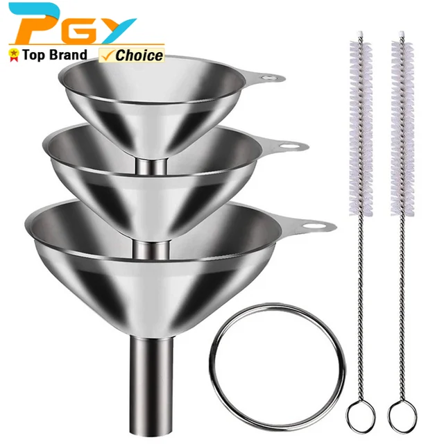 3/5 Pack Stainless Steel Kitchen Funnels Set: A Handy Addition to Your Kitchen!