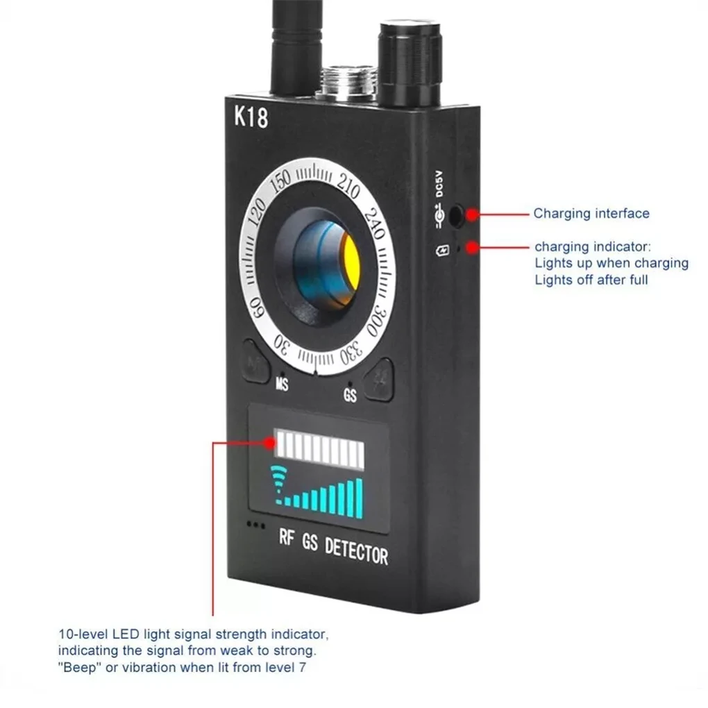 Plastic Locate Wireless Eavesdroppers With K18 Multi-function Wireless Lens Device 2.Detect