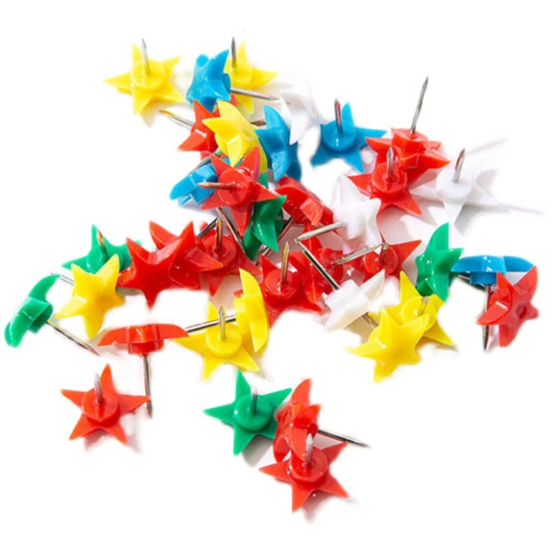 

Set of 100pcs Star-shaped Pushpins Decorative Thumb Tacks for Cork Board
