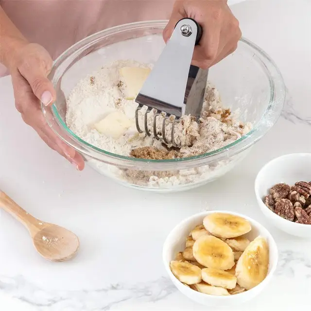 Hand held 5 Blades Dough Blender Stainless Steel Duty Dough Blender Pastry  Cutter Chopper Kitchen Baking Dough Butter Tools - AliExpress