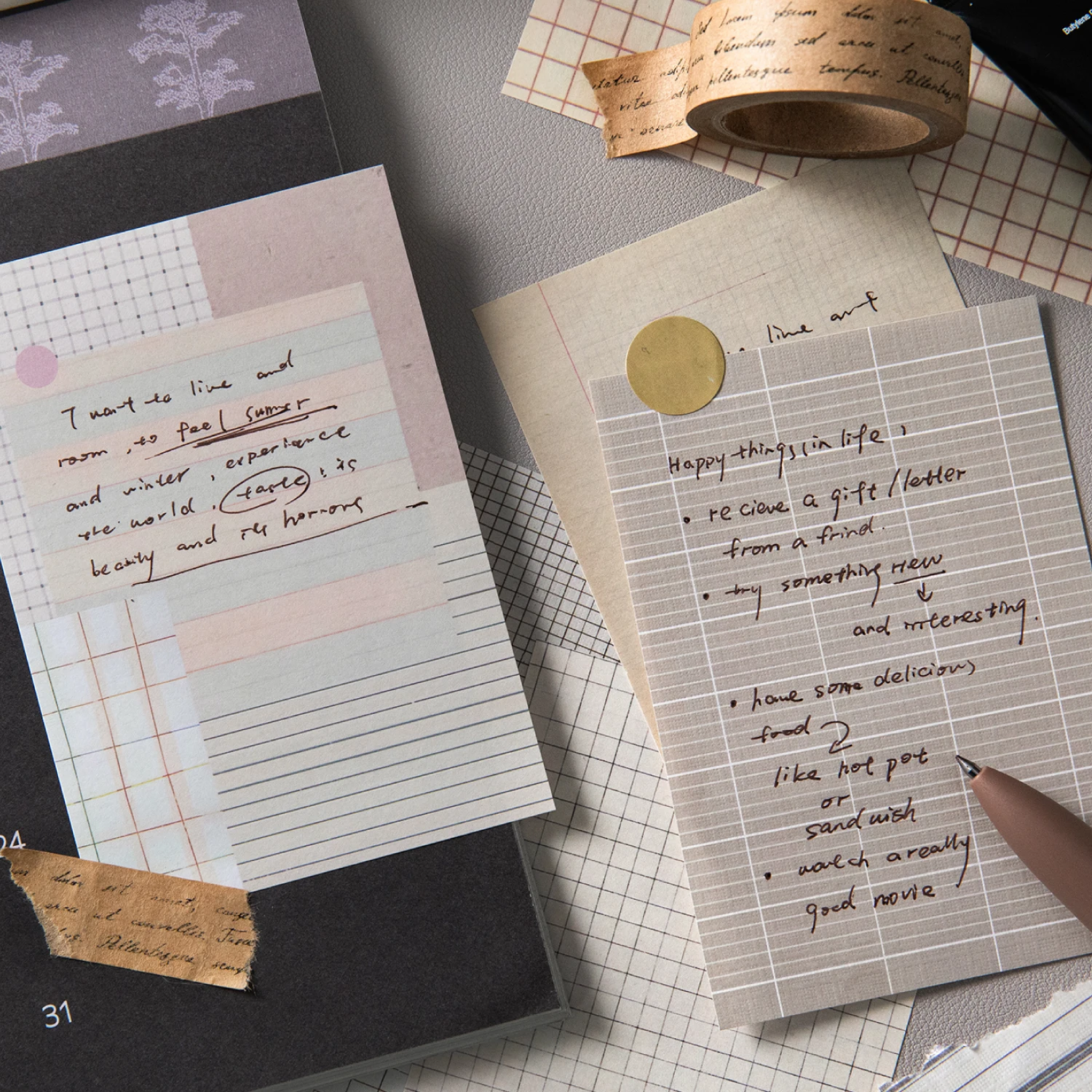 50 pezzi di carta decorativa a quadri creativa, kit di carta vintage per scrapbooking, carta di sfondo retrò per collage, album fotografico e junk journal fai da te. - immagine 5