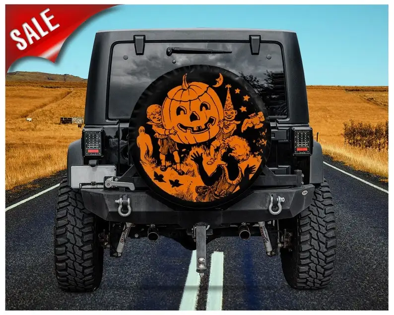 

Halloween Pumpkin, Pumpkin Halloween gifts For her, Gift For Mom, Car Accessories, Spare Tire Cover, Halloween gifts