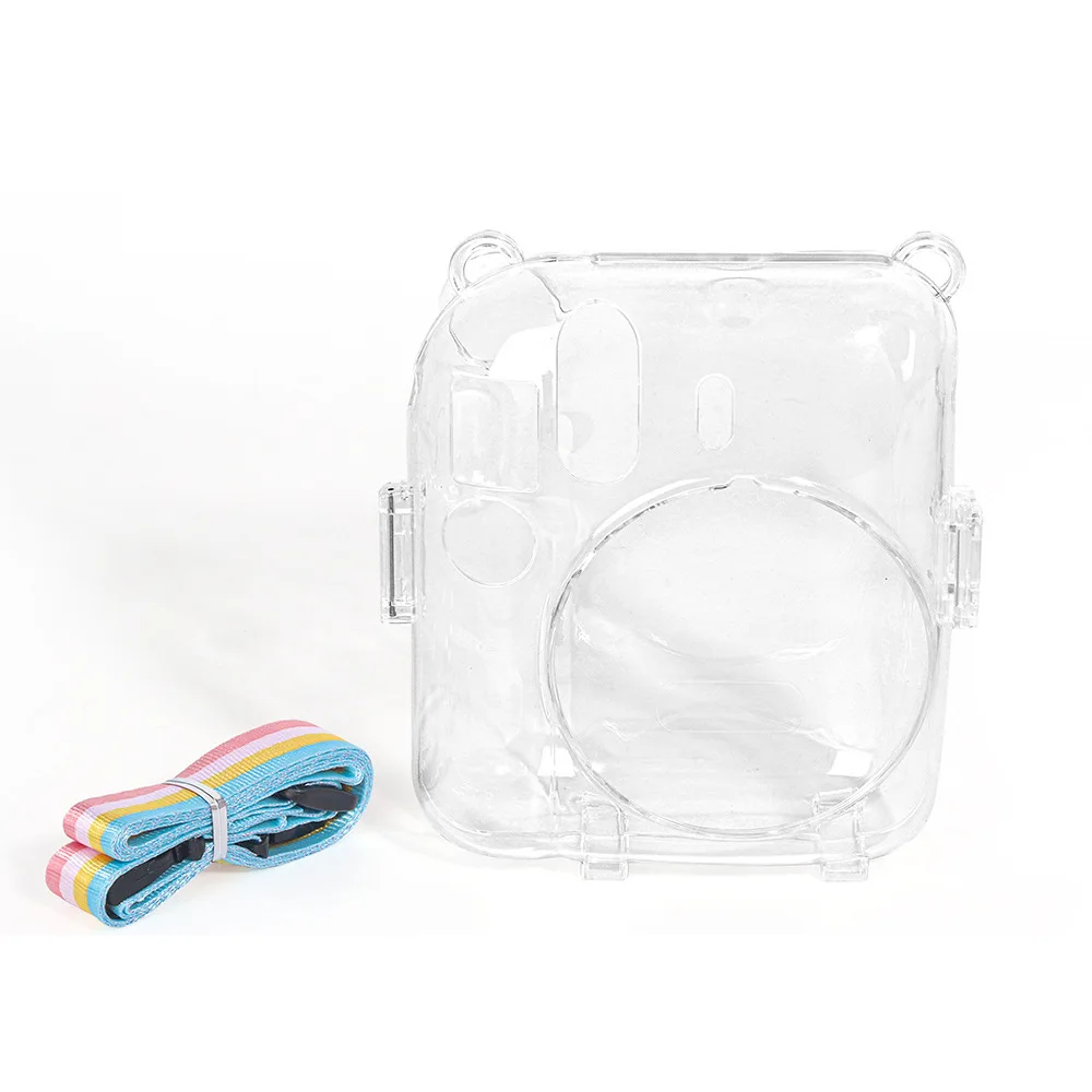 Transparent Camera Cover Protective Carrying Bag Cover Storage Bag Shoulder Strap for Fujifilm Instax Mini 12