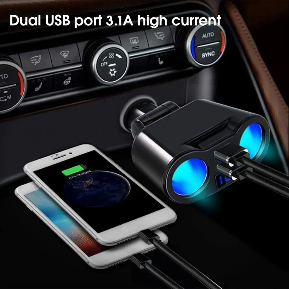

Car Charger Dual USB 2 Port Digital Display Rotatable Convenient Plug Play Charger Power Adapter Car Styling For Vehicle