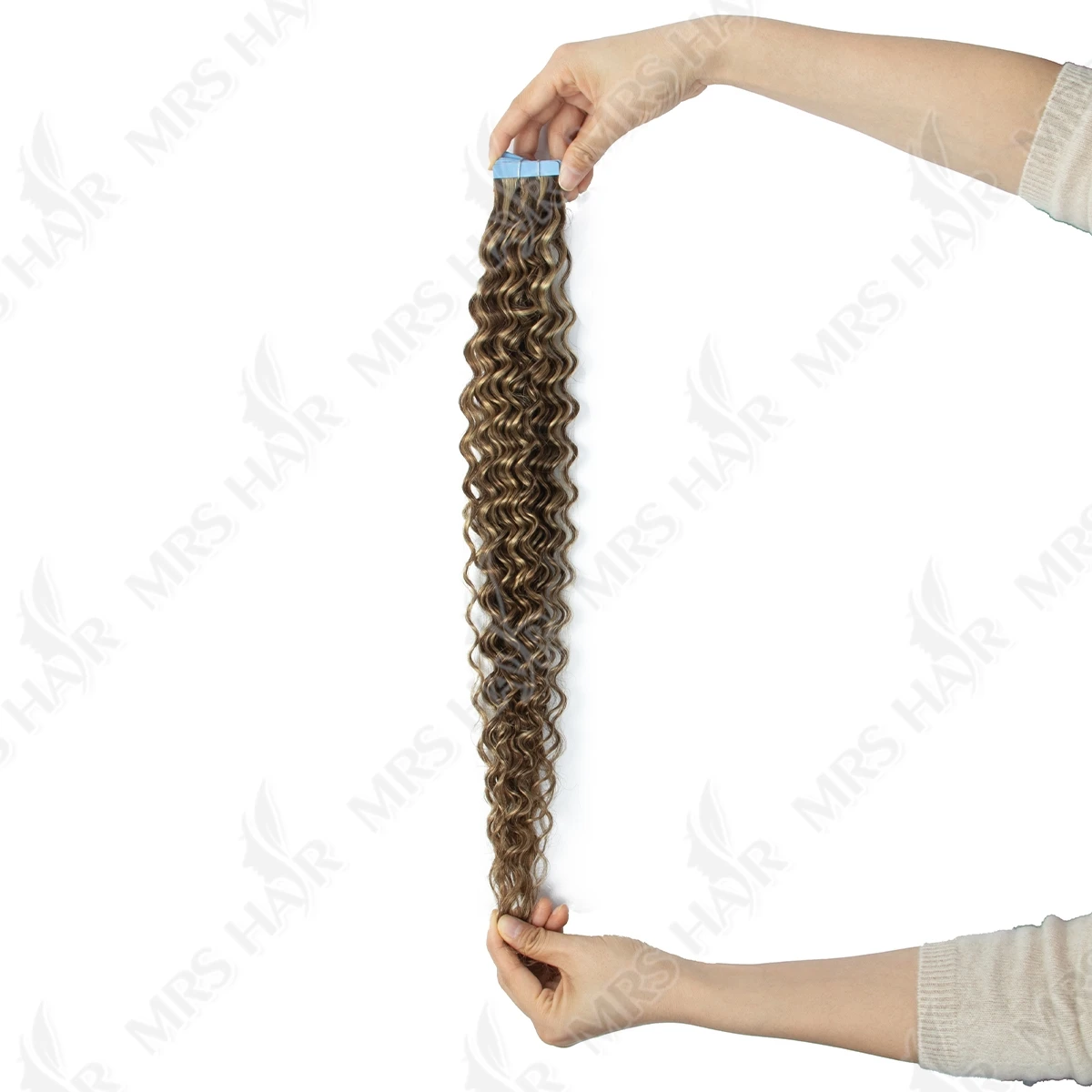 P4-27 Deep Curly Wave Tape In Hair Extensions Human Hair Cuticle Remy Tape in Extensions 14-24inch 20pcs Tape in On Hair