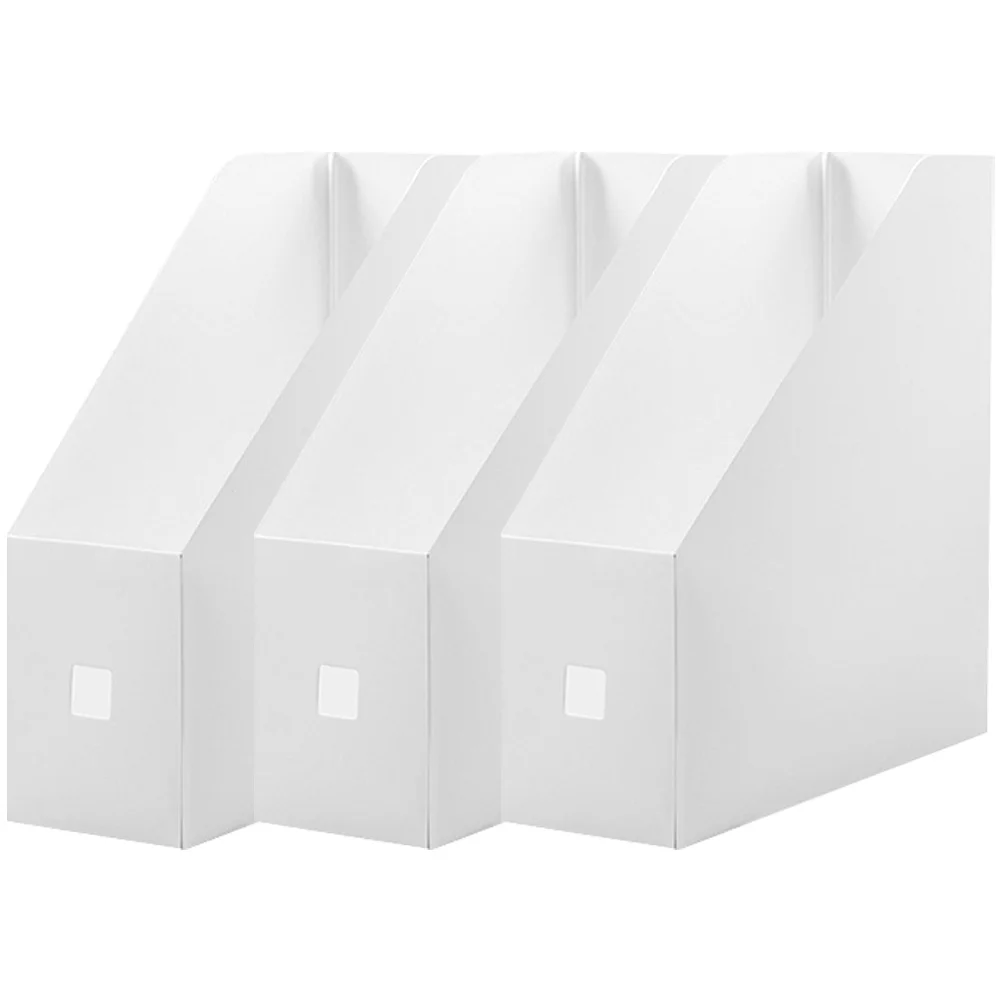 3pcs Plastic Files Holders Desktop Document Organizer Office Holder Vertical Sorting Storage Box Books Stationery Holder