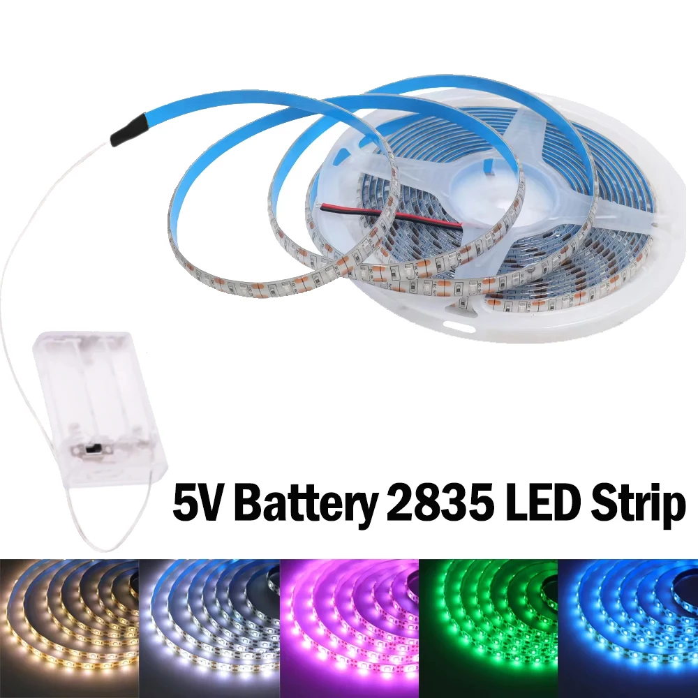 5V バッテリー LED ストリップライト SMD2835 60LEDs