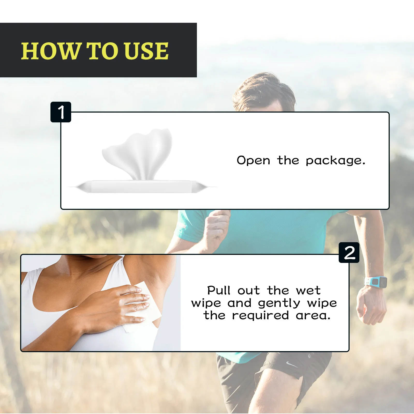 OceAura Odor-Eliminating Wet Wipes - Gentle Cleansing Wipes for Post-Exercise Sweating, Body Wiping, Odor Removal & Fresh Scent