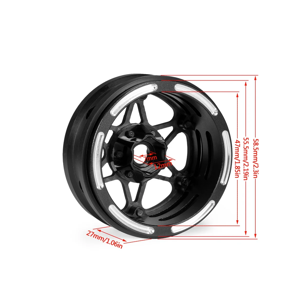 

4Pcs Carbon Fiber 1.9inch Beadlock Wheel Rim Hub for 1/10 RC Crawler Car Axial SCX10 Traxxas TRX4 RC4WD D90 MST VS4-10,B