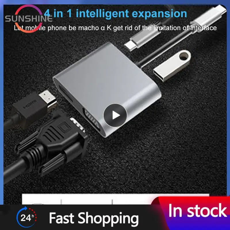 

Адаптер Otg, серебристый, 4k, многофункциональный, Vga, для Macbook смартфонов, ТВ-карт, адаптер 150 мм, Usb C 3,0