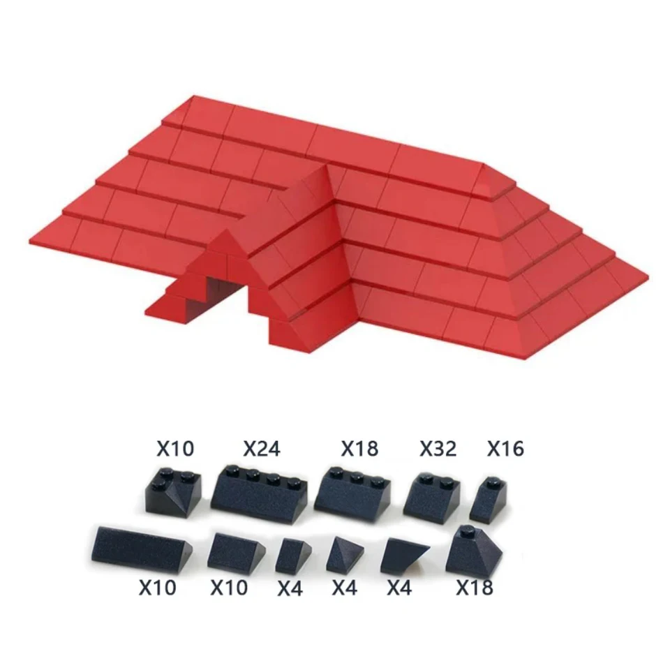 MOC DIY Roof Tiles Pack Building Blocks Brick Enlighten Compatible Brand With Other Particles No Instruction Toys Children Gifts