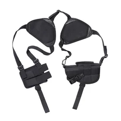 Universal Tactical Double Shoulder Holster - Ambidextrous Concealed Carry Pistol Holster (BK)