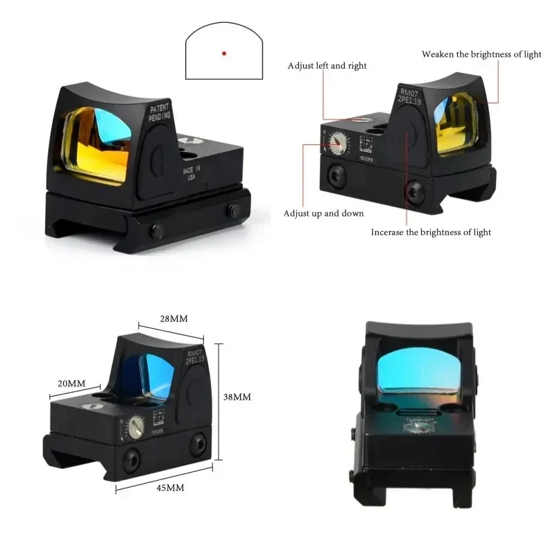 Red Dot Sight Mini Red Dot Sight Reflex Sight AR15 G19 M4 Glock Rifle Reflex Airsoft / Hunting Pistol Scope Fit Tactical Accessory