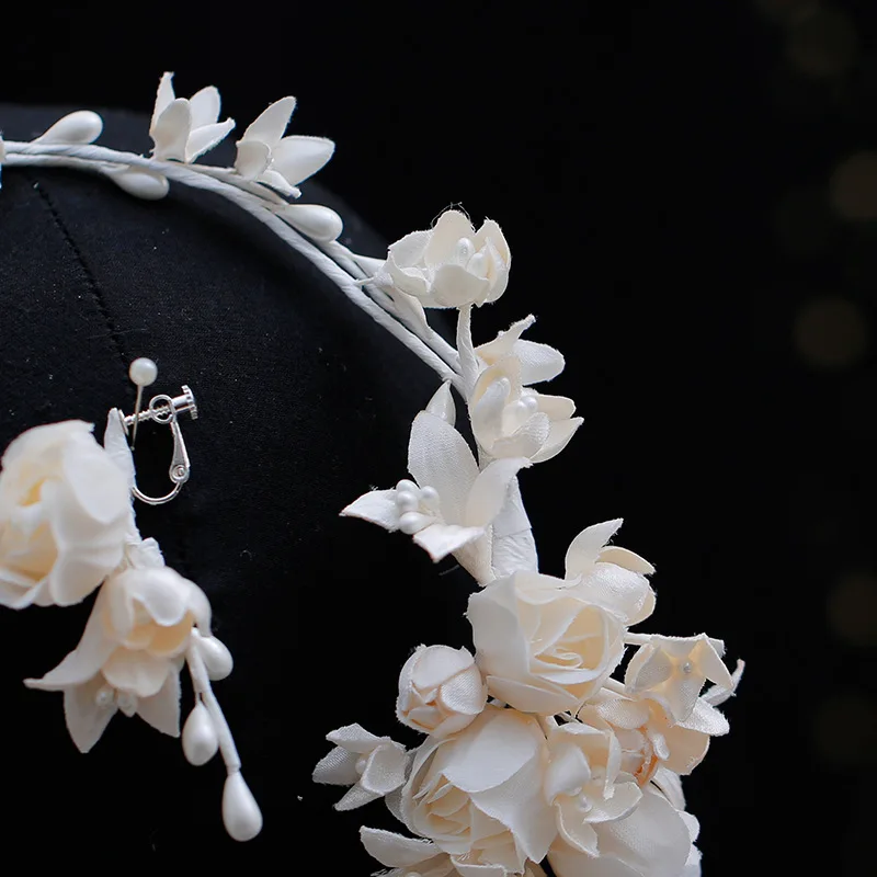 Korean-style bride flower tassel hair hoop garland beautiful exquisite versatile studio photo wedding accessories