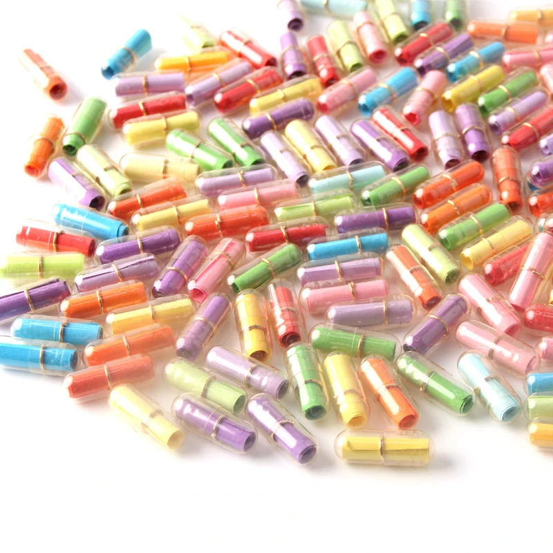 50Pcs Clear Wish Bottle Blank Letter Paper Message Busta Capsule Love Pill Gift Paper Roll Mini Letter Pad