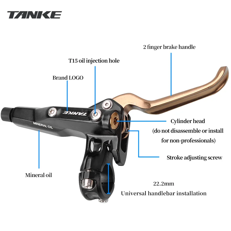 TANKE MTB 4-Kolben-hydraulische Scheibenbremse 2200 mm geteilte Öldruckbremse Mountain AM DH E-Bike Rennrad-Bremse Upgrade – Detail 3