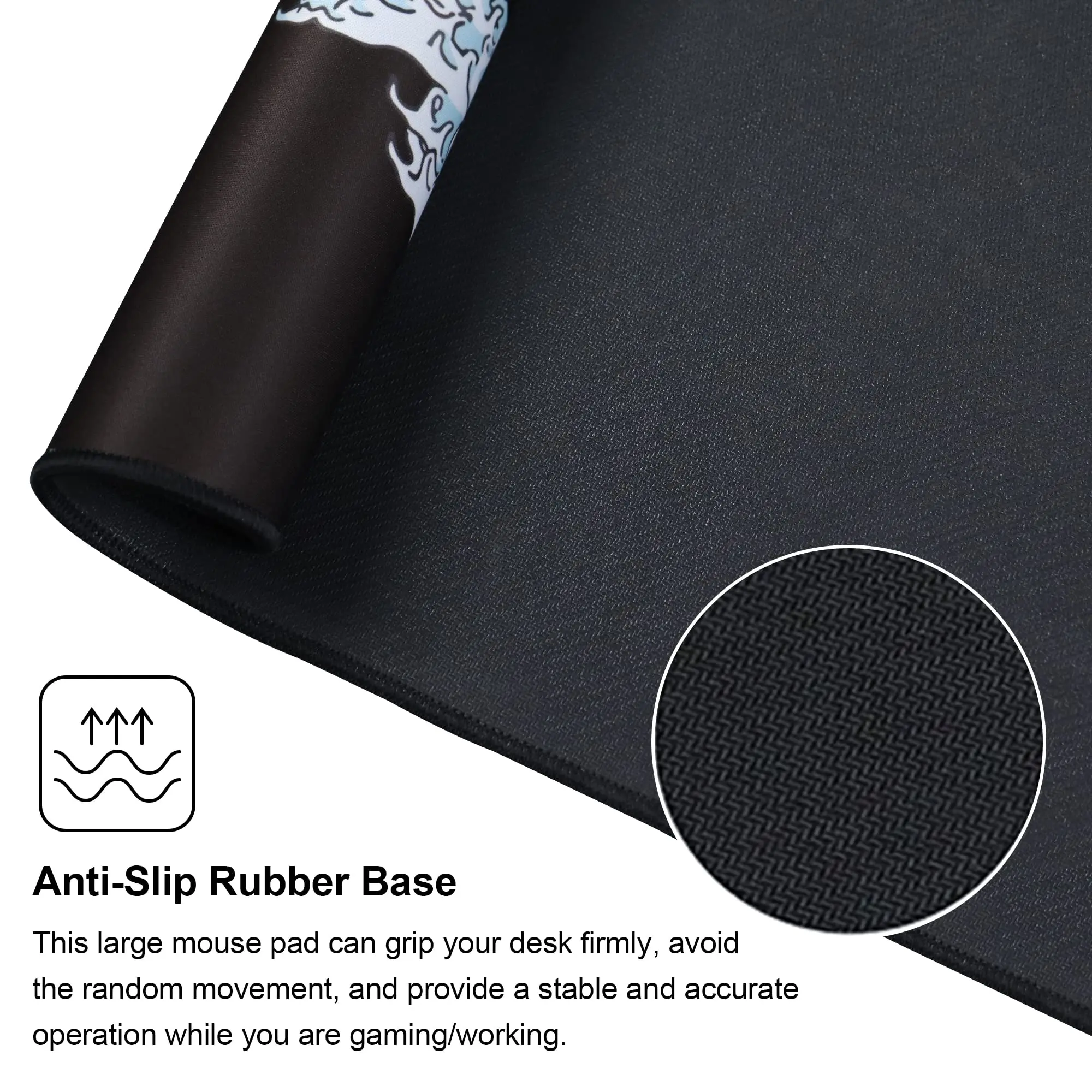 Grande Mouse Antiderrapante para Jogos Base de Borracha Resistente à Água Tapete de Teclado Grande Tapete de Mesa para Jogos e Escritório - Imagem 6