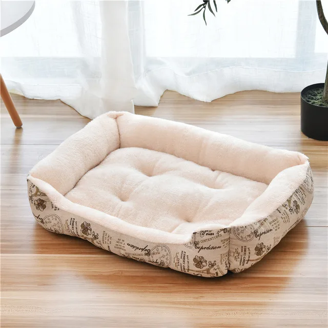 Bed for Dog Cat Pet Square Plush Small Dog Sofa Bed Cushion Pet Dog Bed House Pet Supplies