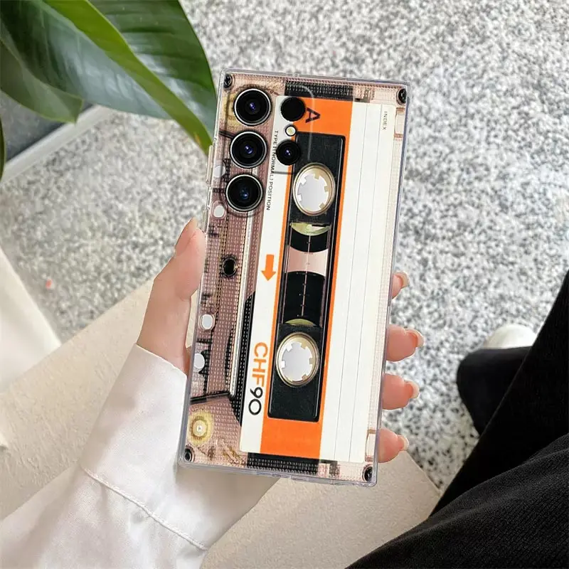 Vintage Cassette Tape Design Clear Phone Case Cover