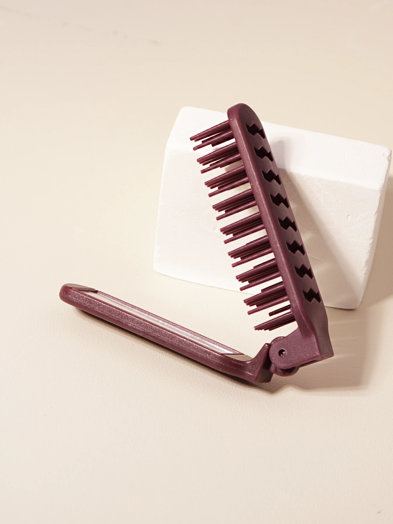 1pc portable foldable hollow design anti static scalp massage mirror comb hair styling tool for real hair wigs