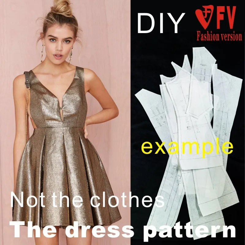 Dresses Sewing Pattern Template Cutting drawing Clothing DIY ((Not selling clothes)) BLQ-162