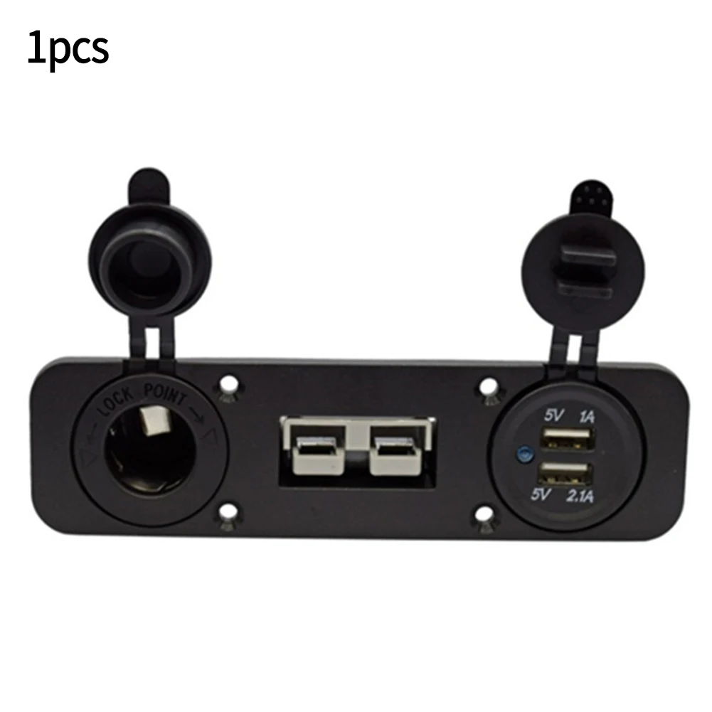 

1PCS 50A FOR Anderson Plug USB 3.0 Receptacle Flush Mount Recessed Plate 2 6awg Terminals Double Flush Installation Bracket
