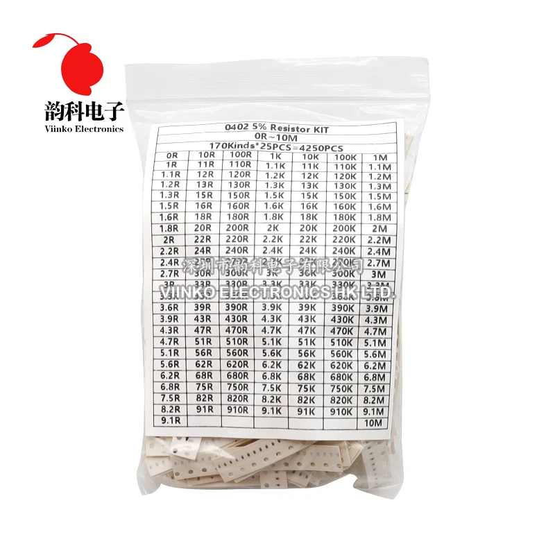 0402 0603 0805 1206 170Values 5% SMD Chip Resistor Assorted Kit 0R - 10M ohm Resistance Samples Set