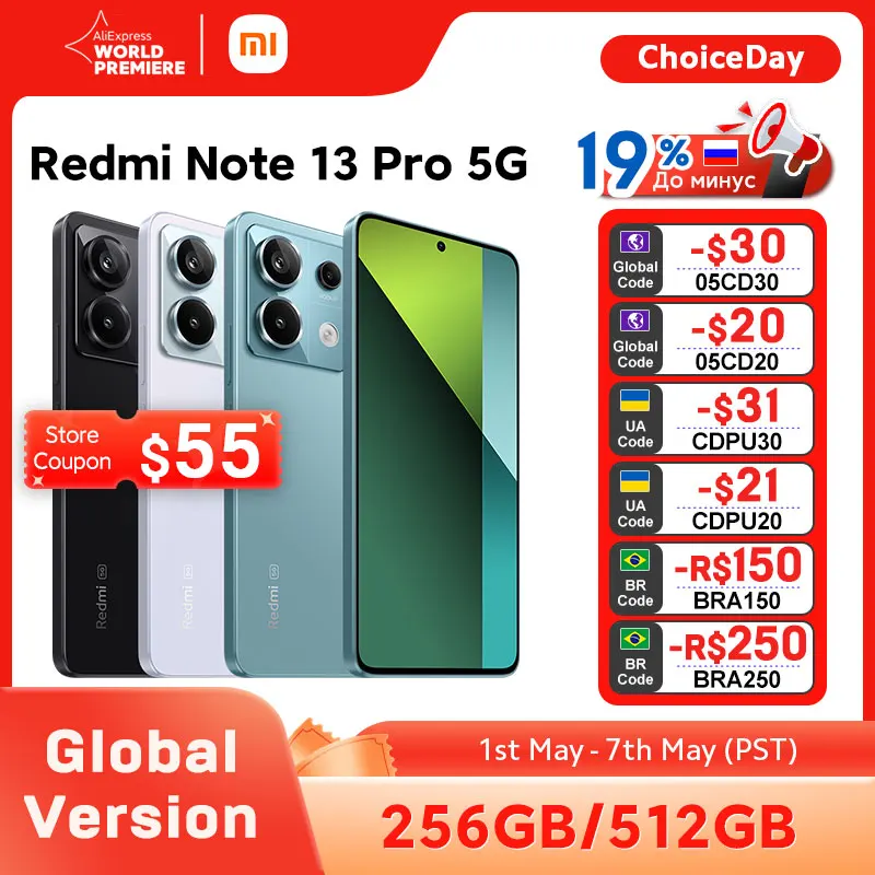 [World Premiere] Xiaomi Redmi Note 13 Pro 5G Smartphone Snapdragon 7s Gen 2 200MP OIS Camera 67W Turbo Charging 120Hz AMOLED NFC