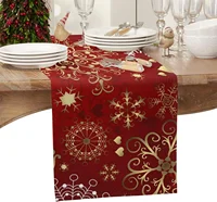 Christmas Snowflake Texture Linen Table Runners Dresser Scarves Decor Winter Xmas Dining Table Runners Navidad Decorations 2025 2