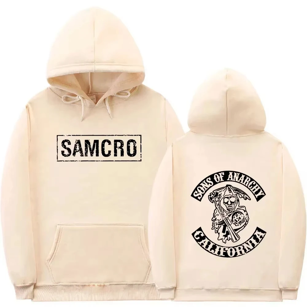 Doppelseitiger Druck Hoodie Sweatshirt Tops Sons of Anarchy SAMCRO Männer Frauen Mode Marke Design Pullover Baumwolle Fleece Hoodies – Detail 12