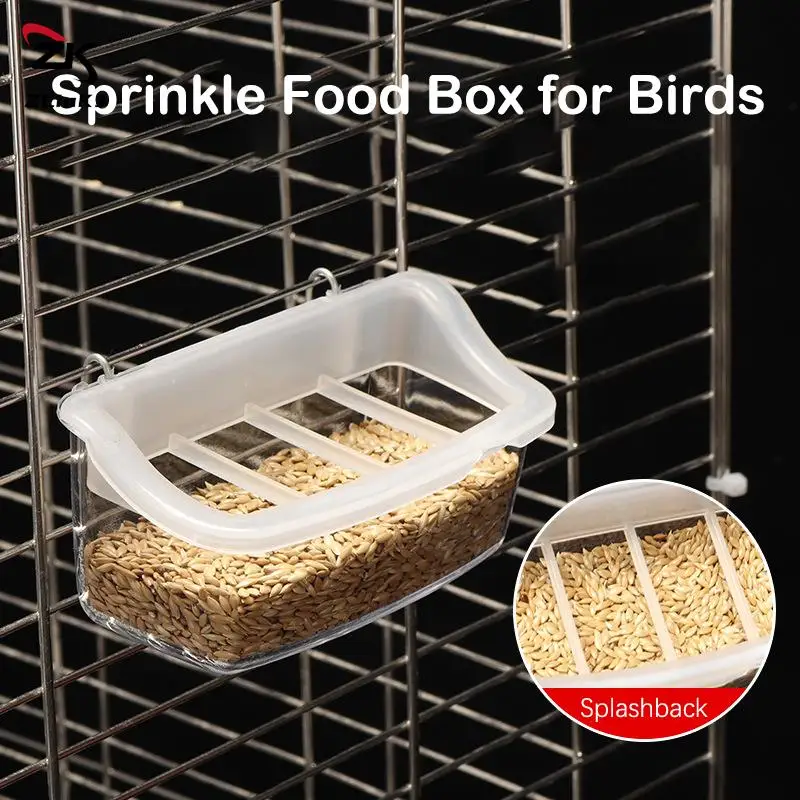 1PC Plastic Parrot Feeder Drinker Bird Supplies Bird Cage Parrot Birds Water Hanging Bowl Feeder Box Pet Cage Food Container