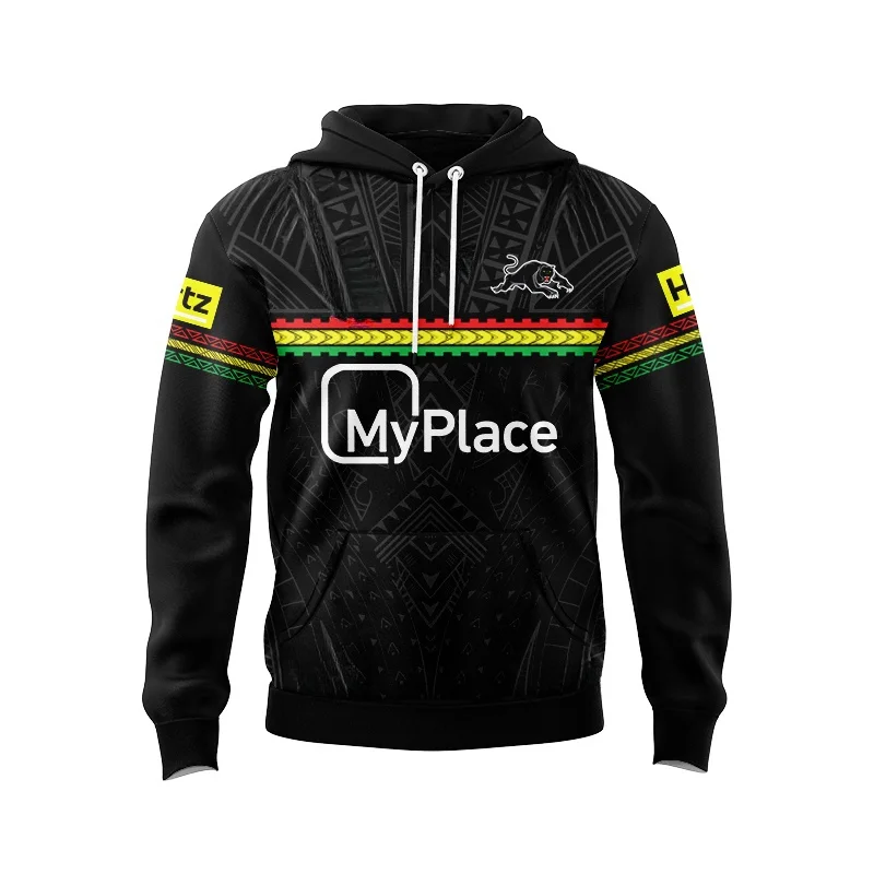 men's hooded rugby shirt, Penis Panther ANZAC hooded, home and away/legion/patchwork/training uniform, high-quality hooded