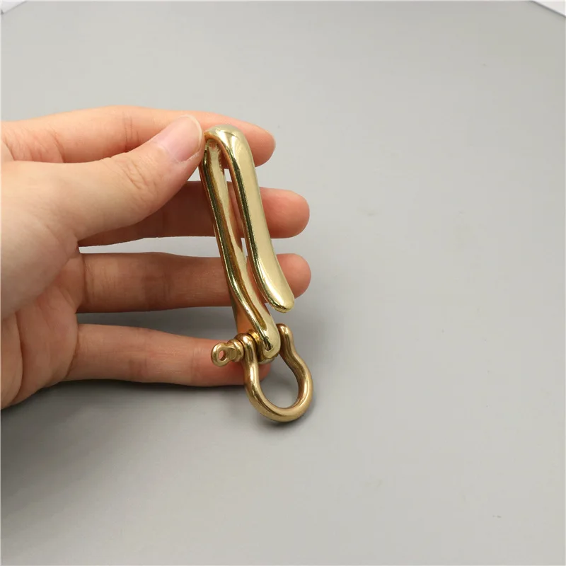 1 Stück Messing Schlüssel bund abnehmbarer Anhänger Clip Gürtel u Haken Retro Schlüssel ring Brieftasche Ketten verschluss mit Schäkel Angelhaken – Detail 7