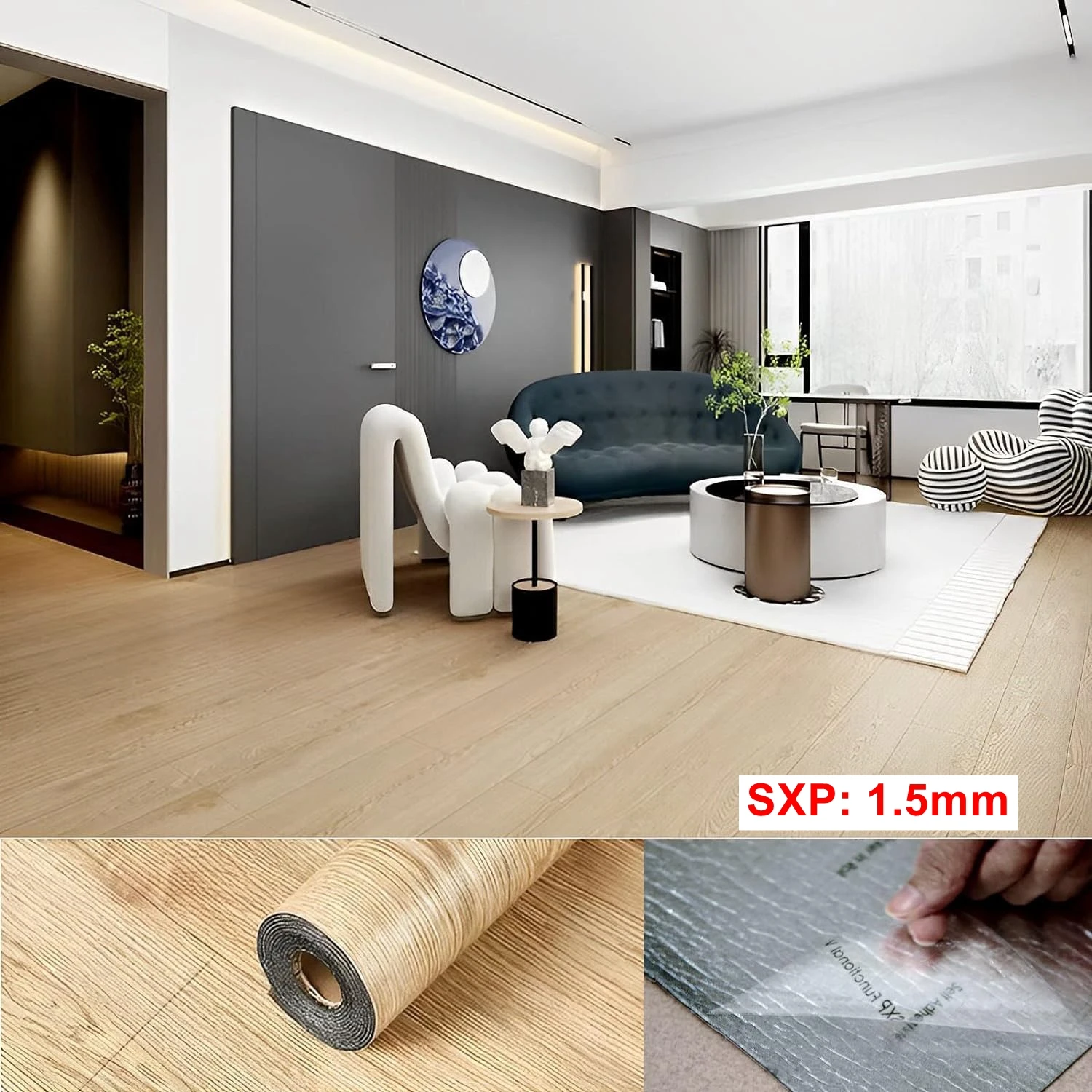 Self adhesive stickers Self Adhesive Waterproof Thicken Matte Floor Stickers Home Decoration Kitchen Bathroom Wardrobe Floor Wood Grain