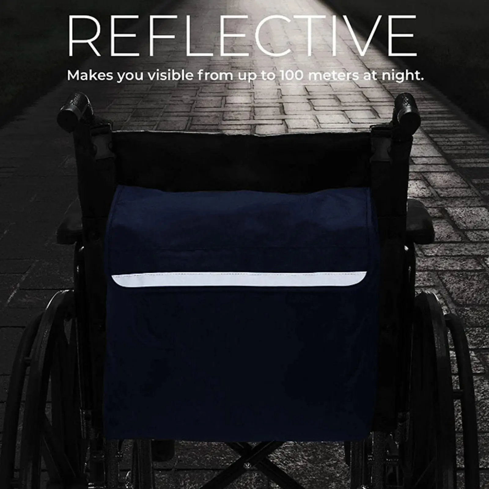 Wheelchair Backpack Bag Oxford Cloth Tote Bag for Rollators Outdoor Walker 4