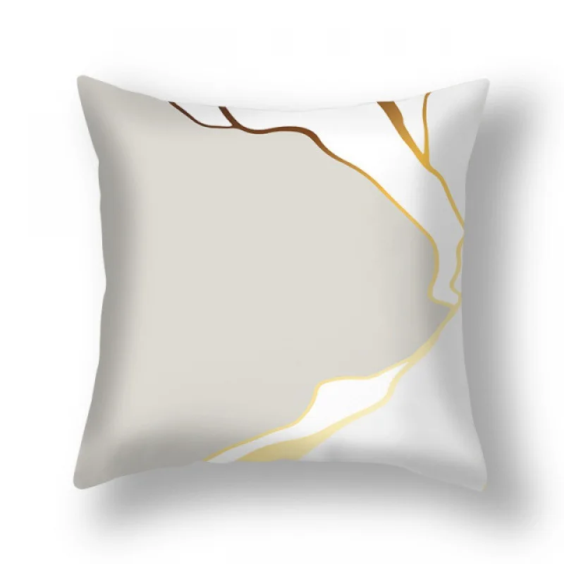 Neuer Kissenbezug Grün-Gold Ginkgo-Blatt Bedruckt Heim-Sofa-Kissenbezug Büro-Kissen Kissenhülle – Detail 2