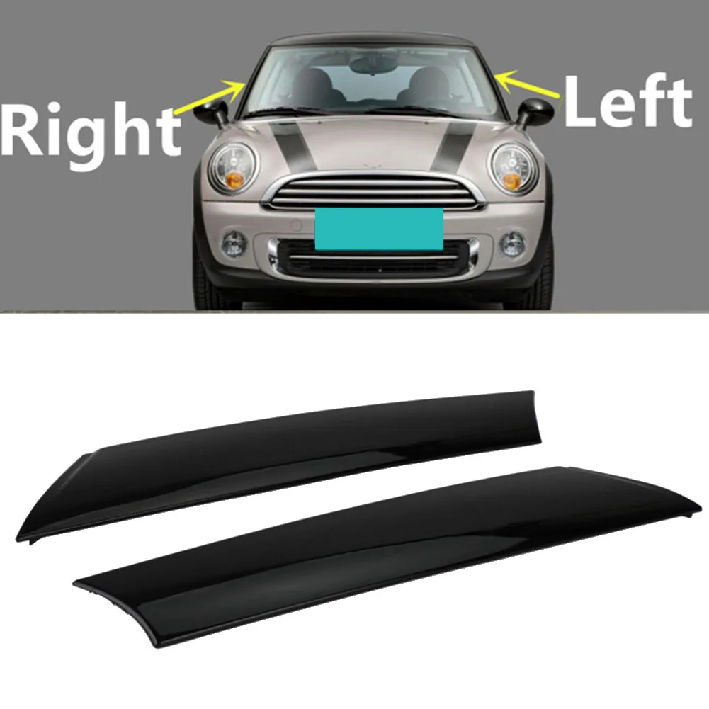

Для-BMW Mini Cooper R57 R55 R56 07-15 передняя правая отделка лобового стекла, яркая черная внешняя отделка для формования стойки