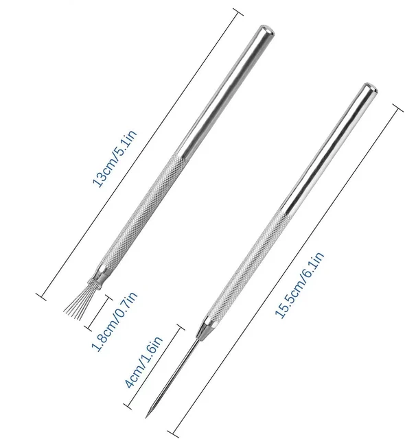 1/2/6 pièces 7 broches aiguilles Texture céramique outils polymère argile sculpture outil de moulage auxiliaire bricolage poterie brosse gâteau accessoires 2