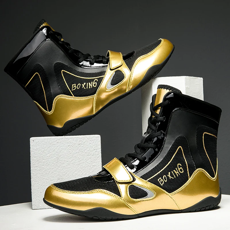 Scarpe Da Boxe Scarpe Da Allenamento Da Wrestling Da Uomo Fighting Sanda Strength Gym Boxing Wrestling Boots High Top Women Boxer Fight Shoes