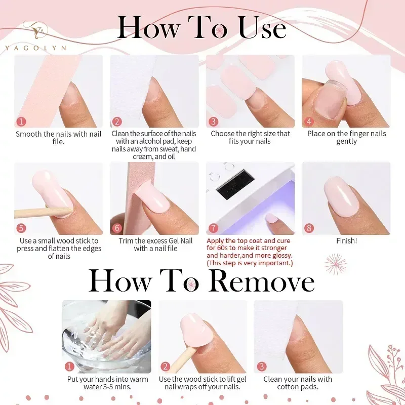 16/20/22Tips French Gel Nail Strips Patch Sliders Adhesive Waterproof Long Lasting Full Cover Gel Nail Stcikers UV Lamp Need nail stickers