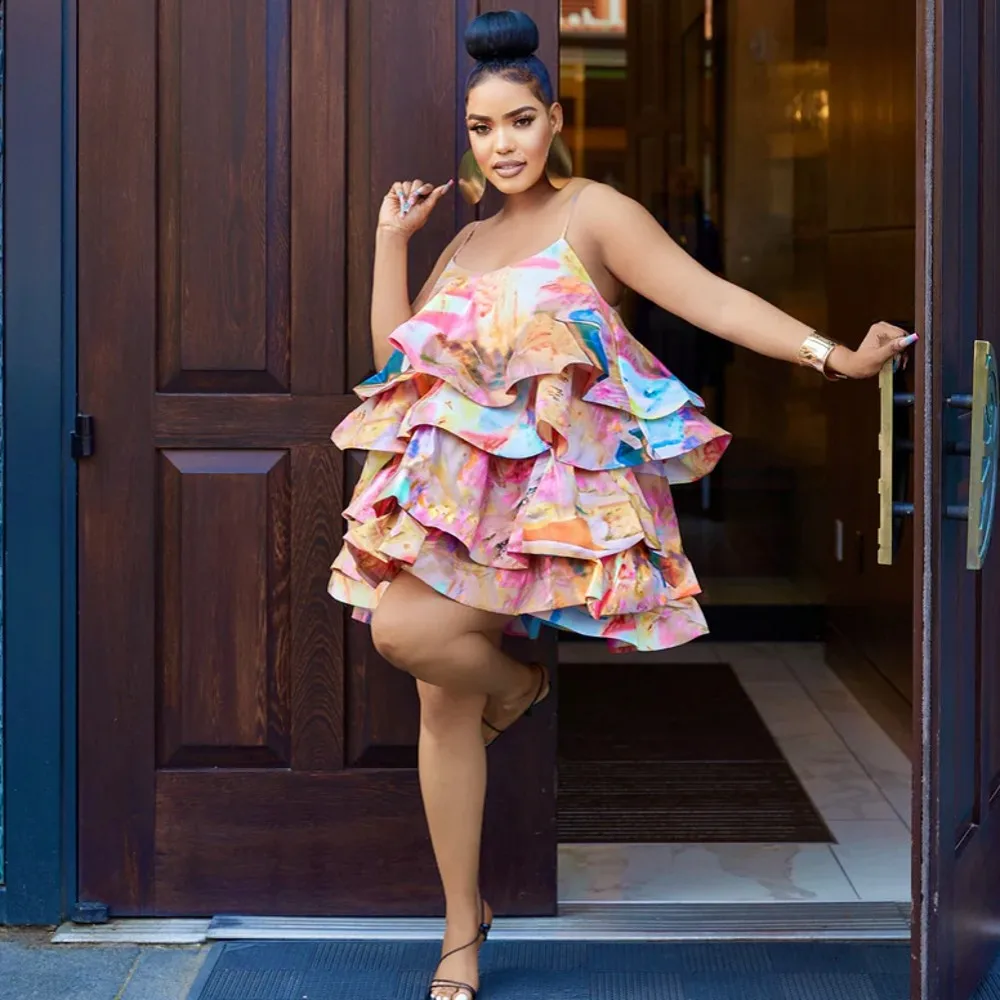 

Elegant African Dresses For Women Dashiki 2023 Summer Autumn Mini Dress Ladies Traditional African Clothing Fairy Dress