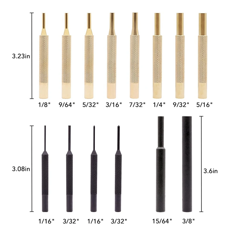 Roll Pin Punch Set Hammer Replacement Brass Steel Plastic Punches Interchangeable Hammer Head