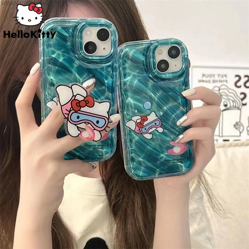 Sanrio Hello Kitty New Diving Cartoon Iphone 14 13 Custodia 11 12 Pro Max Shell Kawaii Anime Airpods Pro Cover Y 2K Airpods 1 2 3