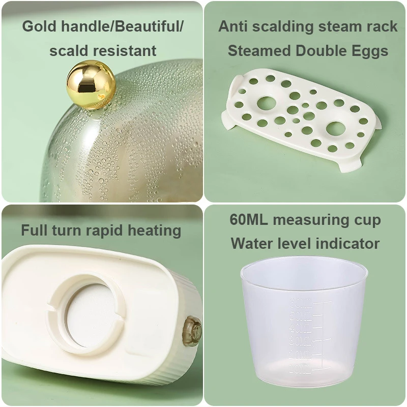 NEW Multifunctional Electric Egg Cooker Heater Automatic Power Off Mini Eggs Food Steamer Poacher Breakfast Cooking Machine EU - 5