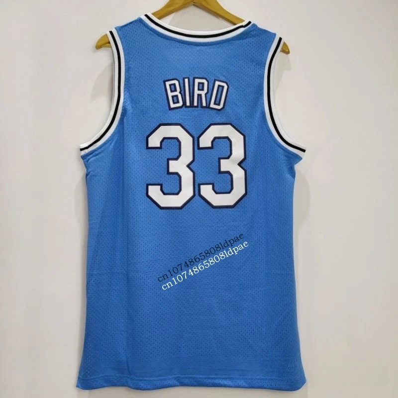 Basketball Jerseys Men Oversize 33 Larry Bird University Embroidery Sewing Breathable Athletic Sport High Street Sportswear