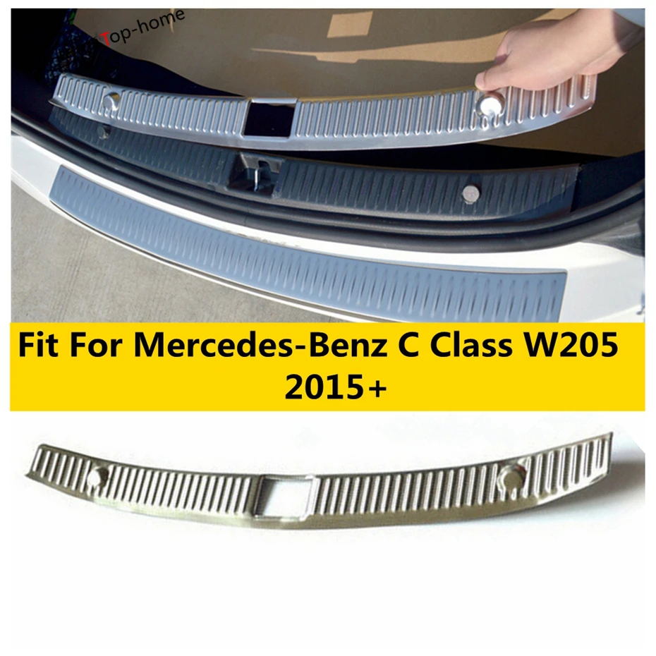 Stainless Steel Inner / Outer Rear Bumper Sill Plate Cover Trim For Mercedes-Benz C Class W205 2015- 2021 Interior Accessories | Автомобили