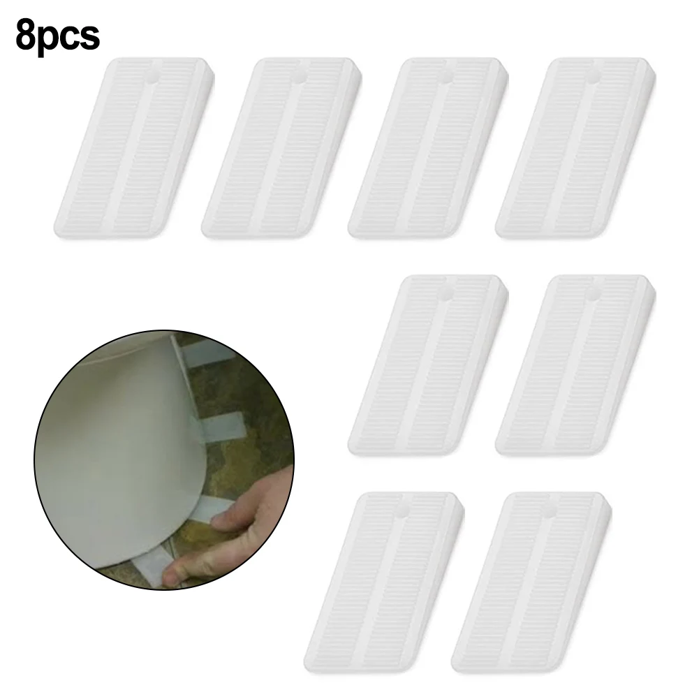 8pc 흰색 화장실 레벨링 심 가구 캐비닛 용 다목적 웨지 가스켓 교체 화장실 침대 패드 홈 액세서리